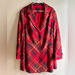 Lane Bryant Red Plaid Jacket 26W